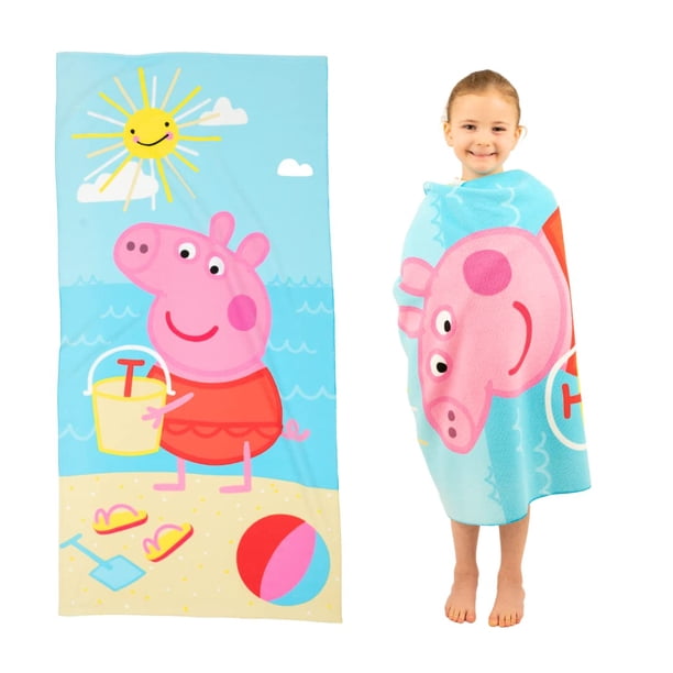 Toalla de baño/piscina/playa Franco Peppa Pig Kids, supersuave y ligera, 100% reciclada, hecha de bo