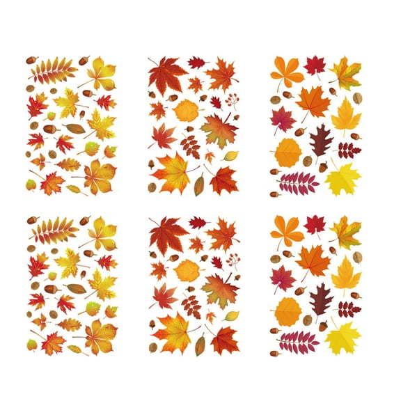 PuSpu Home Decor Thanksgiving Maple Leaf Sticker Window Glass Sticker Turkey Decorative Window Sticker Household Products