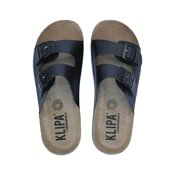 Sandalias Mujer Cómodas Slides Hebillas Klipa Casuales negro 25