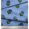 thumbnail image 2 of Soimoi Rayon Crepe Fabric Leaves & Floral Block Print Fabric by Yard 46 Inch Wide, 2 of 3