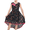 Black, variant on Girls' Sleeveless Chiffon Dress Black And White Zigzag Print High-Low Casual Summer Dresses 6 Years