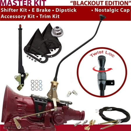 American Shifter TH350 Shifter Kit Black 23 in. Swan E Brake Cable Clevis Trim Kit Dipstick for DED4E