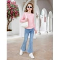 thumbnail image 6 of Arshiner Long Sleeve Shirts for Toddler Girls Ruched Knot Side Little Girls Shirts Size 5-6 Casual Crew Neck Girls Long Sleeve Tee 5-6 Years, 6 of 8