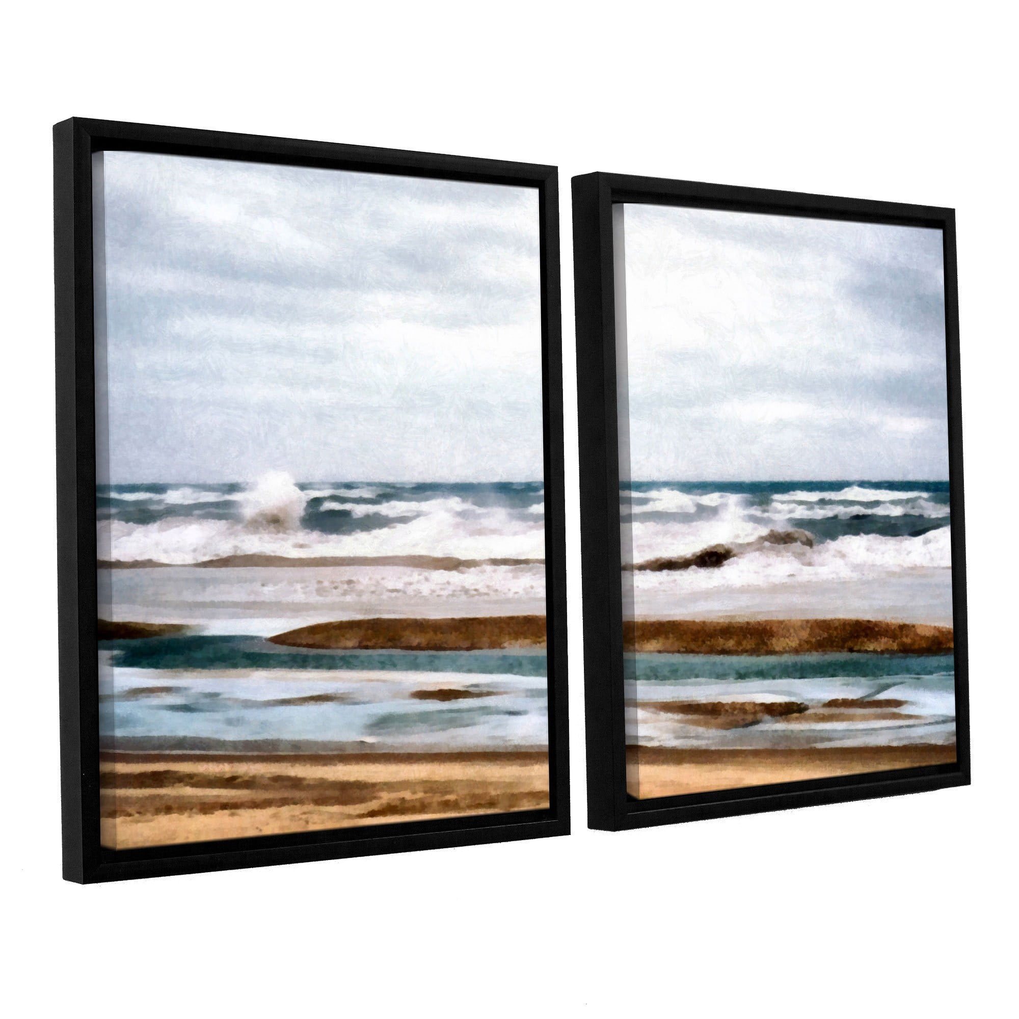 ArtWall Kevin Calkins "Winter Shore" 2-Piece Floater Framed Canvas Set