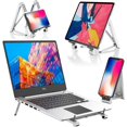 thumbnail image 1 of LOFTer Laptop Riser Stand Portable Tablet Adjustable Holder Ergonomic Computer Notebook Stand for Desk Foldable Phone Stand Laptop Lift Compatible MacBook Air Pro/Dell XPS/iPad/iPhone 4-17" Silver -, 1 of 9