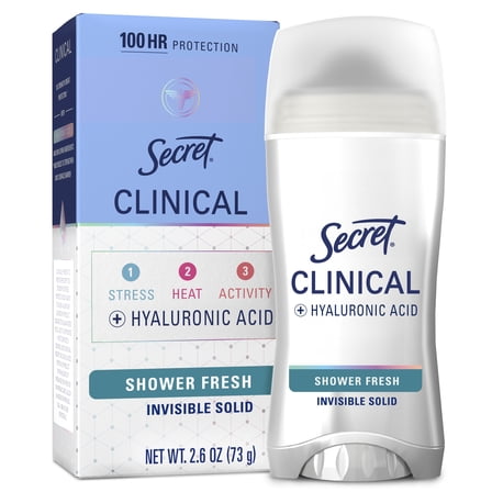 Clinical Strength Hyaluronic Acid Antiperspirant & Deodorant for Women, Invisible Solid, Shower Fresh, 2.6 oz