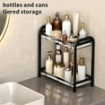 thumbnail image 5 of Bathroom Counter Organizer, Sink Countertop Storage Shelf, Bathroom Vanity Shower Caddy Tray for Perfume Makeup Lotion, Iron Material with Tiered Design 35x35x17cm, 5 of 6