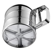 ACDANC Flour Sifter,Stainless Steel Sifter for Baking,Double Layer Fine Mesh Baking Sifter,One Hand Press Crank Sifter for Powdered Sugar Shaker Duster,Flour Sieve Sifter for Baking Cakes
