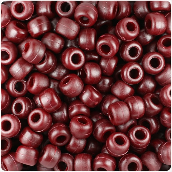 BeadTin Cranberry Matte 9mm Barrel Pony Beads (500pc)