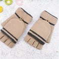 thumbnail image 2 of Skpblutn Glove Flip For Men And Adult Style Reverse Cover Student Wool Korean Style Winter Knitted Warm Gloves Khaki One Size, 2 of 4