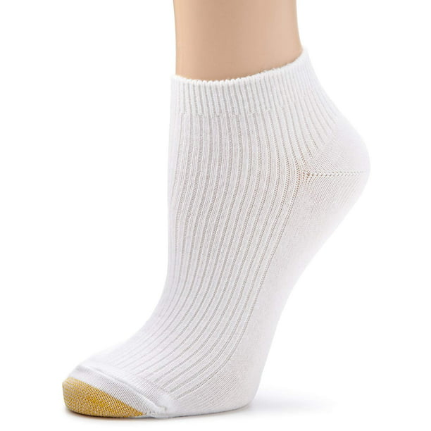 GOLDTOE - Gold Toe Women's 6 Pack Pair Ribbed Low Socks, White, 9-11 ...
