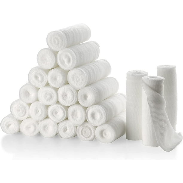 MEDca Gauze Bandage Rolls Pack of 24, 4” x 4 Yards per Roll of