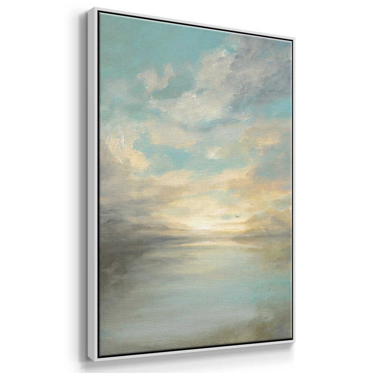 Morning Glory Framed Premium Gallery Wrapped Canvas - Ready to Hang - 27 x 41 - White Floating Frame