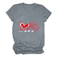 thumbnail image 2 of Qiopertar T-Shirt Imprimé Décontracté à Manches Courtes Col Rond pour Femmes Saint-Valentin Liquidation Livraison Gratuite Offres de la Semaine Liquidation, 2 of 7