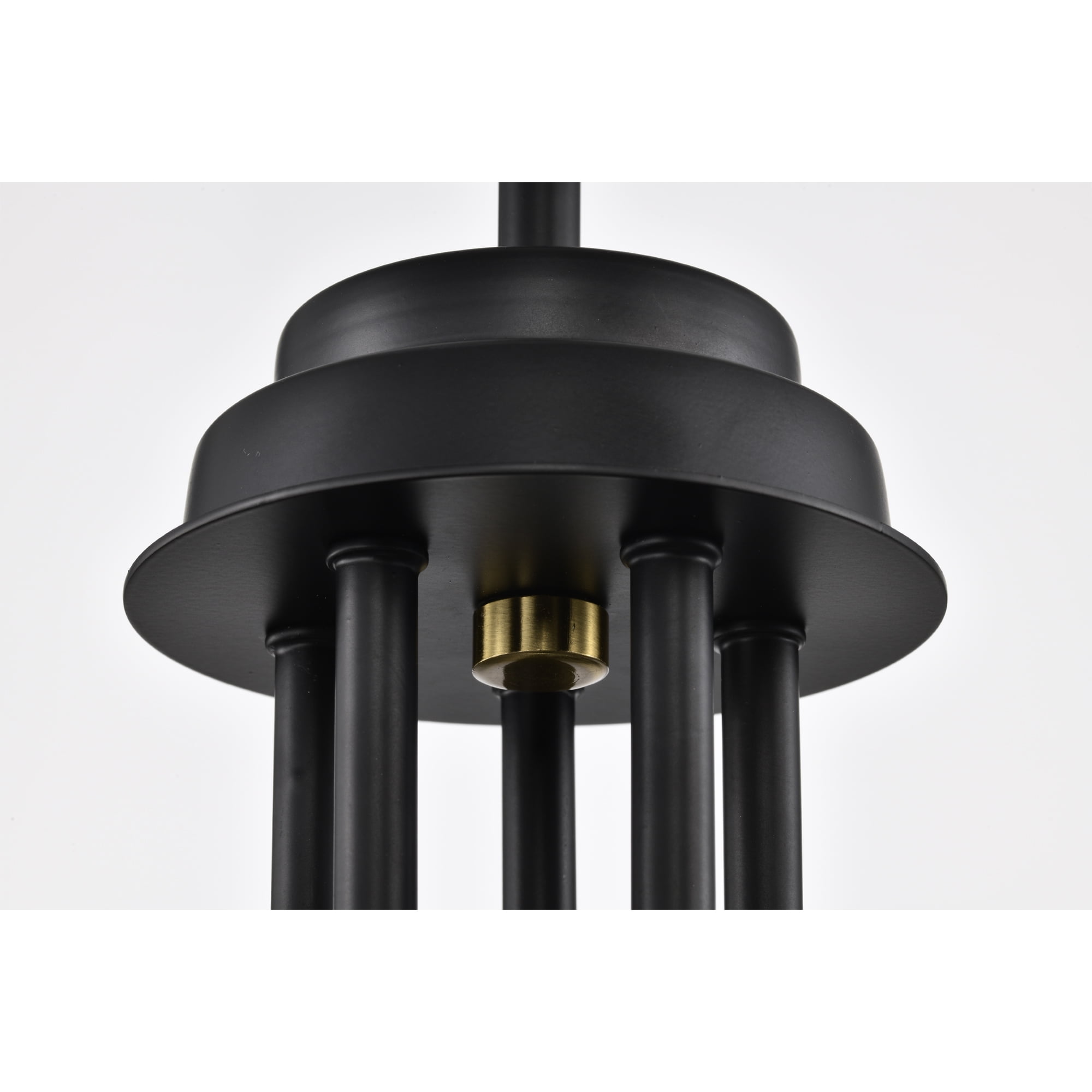 Alana 18.9 in. 5-Light Indoor Matte Black and Brass Finish Chandelier with Light Kit