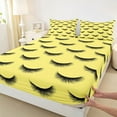 thumbnail image 3 of Castle Fairy Elegant Eyelash Full Size Sheets 4-Piece for Adults Female Women,Black Yellow Breathable Bed Sheets,Bling Makeup Lightweight Sheet Sets,Lightweight Room Decor, 3 of 7