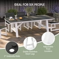 thumbnail image 5 of WestinTrends Cape May 90" HDPE Rectangle Outdoor Patio Dining Table With Umbrella Hole and Metal Frame, Gray, 5 of 15