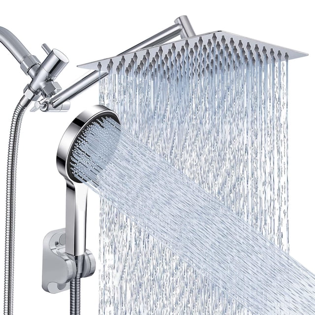 Cabezal de ducha Nottia Rain con rociador portátil de 25 cm con manguera