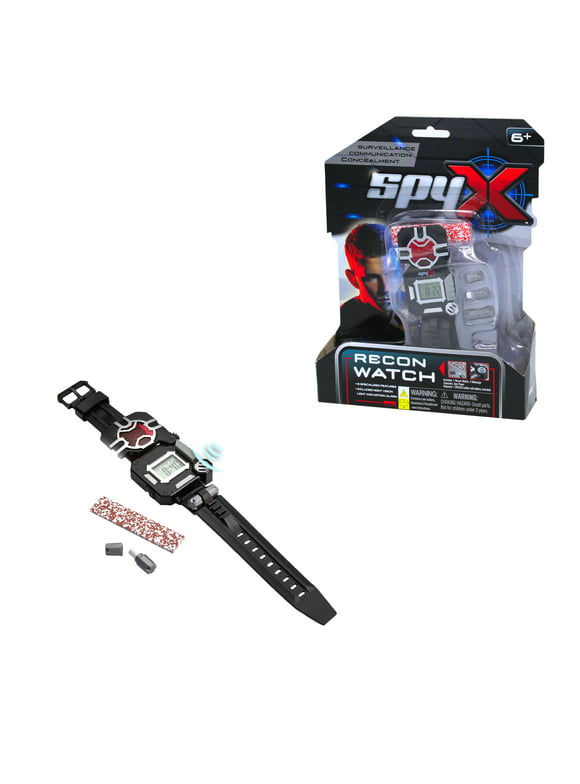 SpyX / Spy Recon Watch - 8 Function Spy Toy Watch. Extra functions include: Led Spot Light, Stopwatch, Alarm, Decoder, Secret Message Paper, Message Capsules, Motion Alarm.