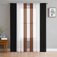 thumbnail image 3 of Brown Black White Boho Semi Sheer Curtains 108 Inch Length 2 Panels Set, Contemporary Modern Art Sheer Kitchen Curtain Privacy Voile Window Curtain for Living Room Bedroom Rod Pocket Drapes, 3 of 7