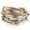 Golden E540069P-004, variant on 1pc Multi-Layered Leather Bracelet for Men Women, Stylish Design Double Wrap Long Bracelet with Rhinestones, Party Jewelry, Gifts for Home Girlfriend Boyfriend, Bracelets for Couples