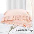 thumbnail image 5 of HNB Store Pillow cases Premium 600TC | Luxury Soft Egyptian Cotton Pillow Case | King 20x40" inch | 2 Pieces Pillow Case | Peach Ruffled, 5 of 8