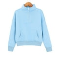 thumbnail image 6 of CPNG Teens Kids Girls Sweatsuit 2 Piece Set Half Zip Sweatsuits Pullover Sweatshirts and Jogger Sweatpants Sweat Set(Sky Blue,9-10 Years), 6 of 8