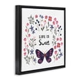 thumbnail image 3 of Stupell Industries Life Is Sweet Floral Butterfly Black Framed Floater Canvas Wall Art design by JJ Design House LLC, 25 x 25, 3 of 9