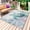 Green, variant on Teal Sea Turtle Outdoor Rug for Patio/Deck/Porch, Non-Slip Large Area Rug 4 x 6 Ft, Summer Coastal Coral Ocean Linen Texture Indoor Outdoor Rugs Washable Area Rugs, Camping Rug Carpet Runner