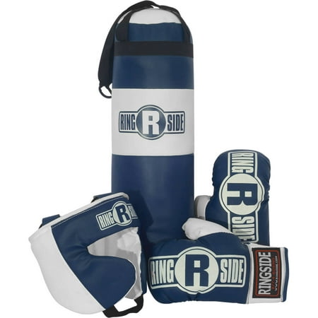 Ringside Kids Boxing Set with Mini Heavy Bag  Gloves and Headgear  Royal Blue