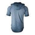 thumbnail image 4 of ZIMEGO Men's Short Sleeve Hoodie - Vintage Color Dyed Pullover Hooded Henley Shirt, 4 of 6
