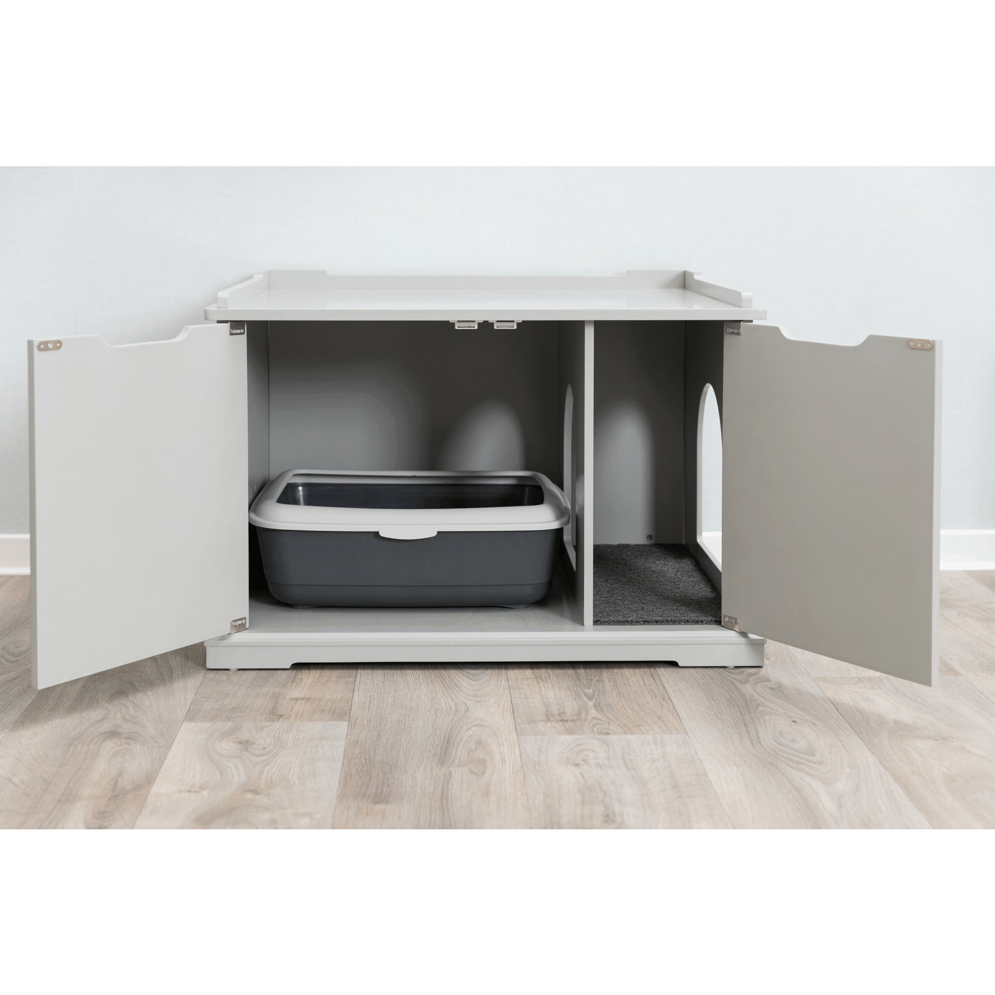 TRIXIE XL Cat Litter Box Enclosure Hidden Litter Indoor Cat Furniture Pet Home Side Table Gray