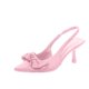 thumbnail image 1 of Correas de Tacón para Tacones Altos de Satén Punteado Pie Slingbacks, Tacones Altos de las Mujeres Abrir la Espalda Color Sólido, 1 of 8