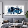 thumbnail image 3 of 3 Piece Abstract Wall Art Blue Paintings Minimalist Wall Decor Graffiti Poster Modern Artwork Picture HD Canvas Print,Framed for Living Room Bedroom Bathroom, 12"x16"x3 Panels, 3 of 7