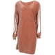 thumbnail image 1 of EeaseMX Vestido sexy ajustado para mujer, para fiesta, discoteca, con escote en V y borlas, manga larga, para cóctel o club nocturno - Talla XL (Dorado), 1 of 8
