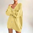thumbnail image 2 of Lovskoo Cardigan Sweaters for Women Open Front Trendy Solid Color Long Sleeve Shirts Oversized Winter Outerwear Tops Yellow, 2 of 6