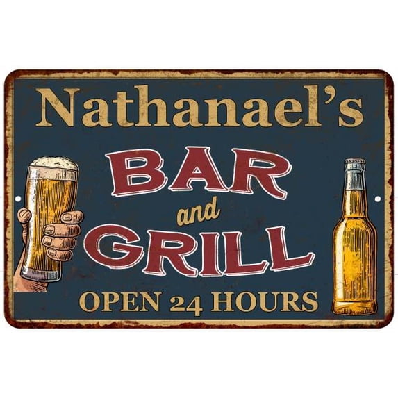 Nathanael's Green Bar and Grill Metal Sign 8 x 12 Matte Finish Metal 108120044978