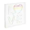 thumbnail image 7 of LOVE 15" Square Contemporary Glam Acrylic Box USB Operated LED Neon Light, White/Rainbow, 7 of 7