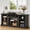 Black, variant on Uforic 70"W Farmhouse TV Stand, Adjustable Shelf Entertainment Center for 75/80 Inch TVs, Walnut