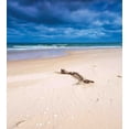 thumbnail image 3 of Driftwood Duvet Cover Set, Driftwood on the Deserted Sandy Beach and the Cloudy Sky Digital Style Image, Decorative 3 Piece Bedding Set with 2 Pillow Shams, Queen Size, Beige and Blue, by Ambesonne, 3 of 3