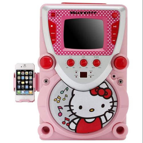 Hello Kitty 68109 CD Karaoke System with Screen Pink/White 