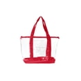 thumbnail image 2 of DALIX Women's PVC Transparent Tote Handbag, Red/Clear, 2 of 8