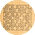 thumbnail image 1 of Ahgly Company Indoor Round Oriental Brown Modern Area Rugs, 4' Round, 1 of 4