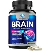 Brain Supplement for Memory and Focus, Nootropic Support for Concentration, Clarity, Energy, Brain Health with Bacopa, Cognitive Vitamins, Phosphatidylserine, DMAE, Nootropics & More - 120 Capsules