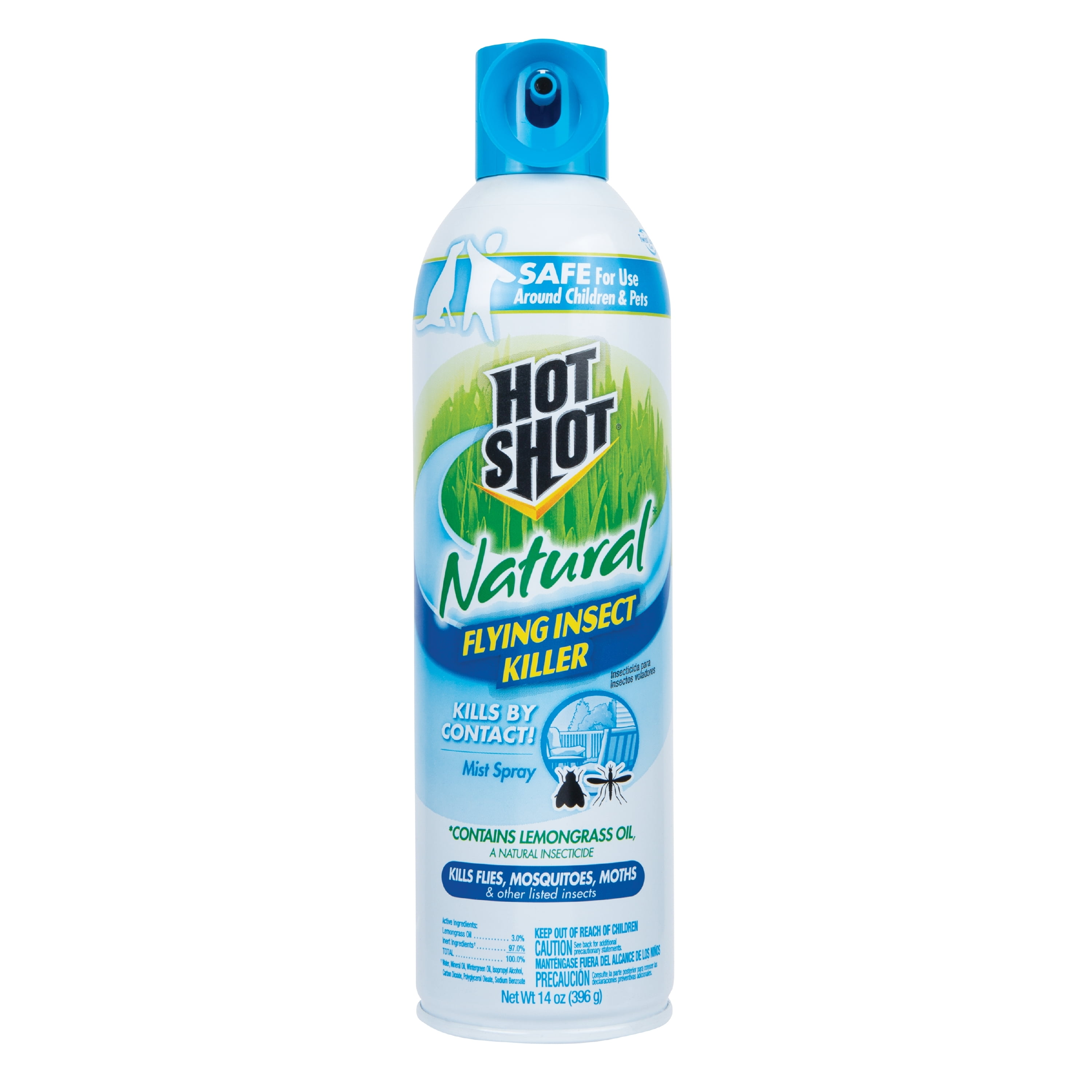 Hot Shot Natural Flying Insect Killer,Aerosol Spray, 14Ounce