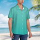 thumbnail image 3 of Fotbe Turquoise Glitter Camisa Hawaiana para Hombre Unisex – Camisa Casual de Verano con Botones de Manga Corta de Algodón y Lino,XX-Large, 3 of 7