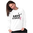 thumbnail image 3 of Save A Rack Antler Breast Cancer Pink Women Crewneck Sweatshirt Brisco Brands S, 3 of 6