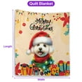 thumbnail image 5 of Merry Christmas Santa Bichon Frise Scarf Twinkling Lights Xmas Holiday Quilt Blanket Bichons Dog Lovers Gifts Idea Cozy Comforter Throw Blanket - 00022, 5 of 5
