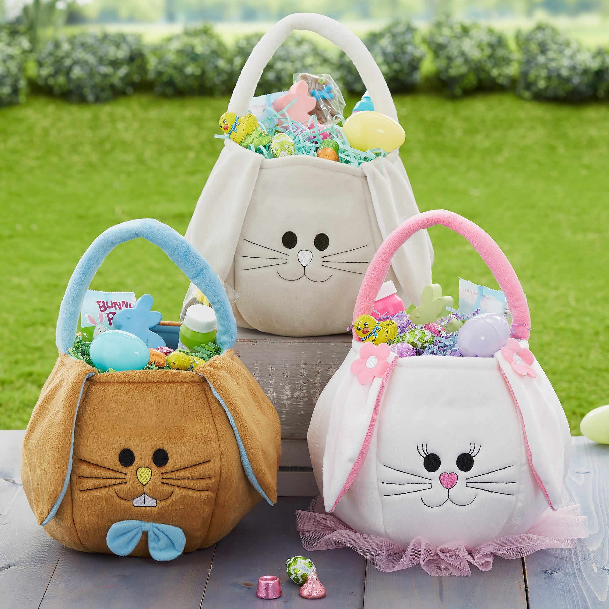 Personalization Mall Embroidered Easter Bunny Basket - Pink