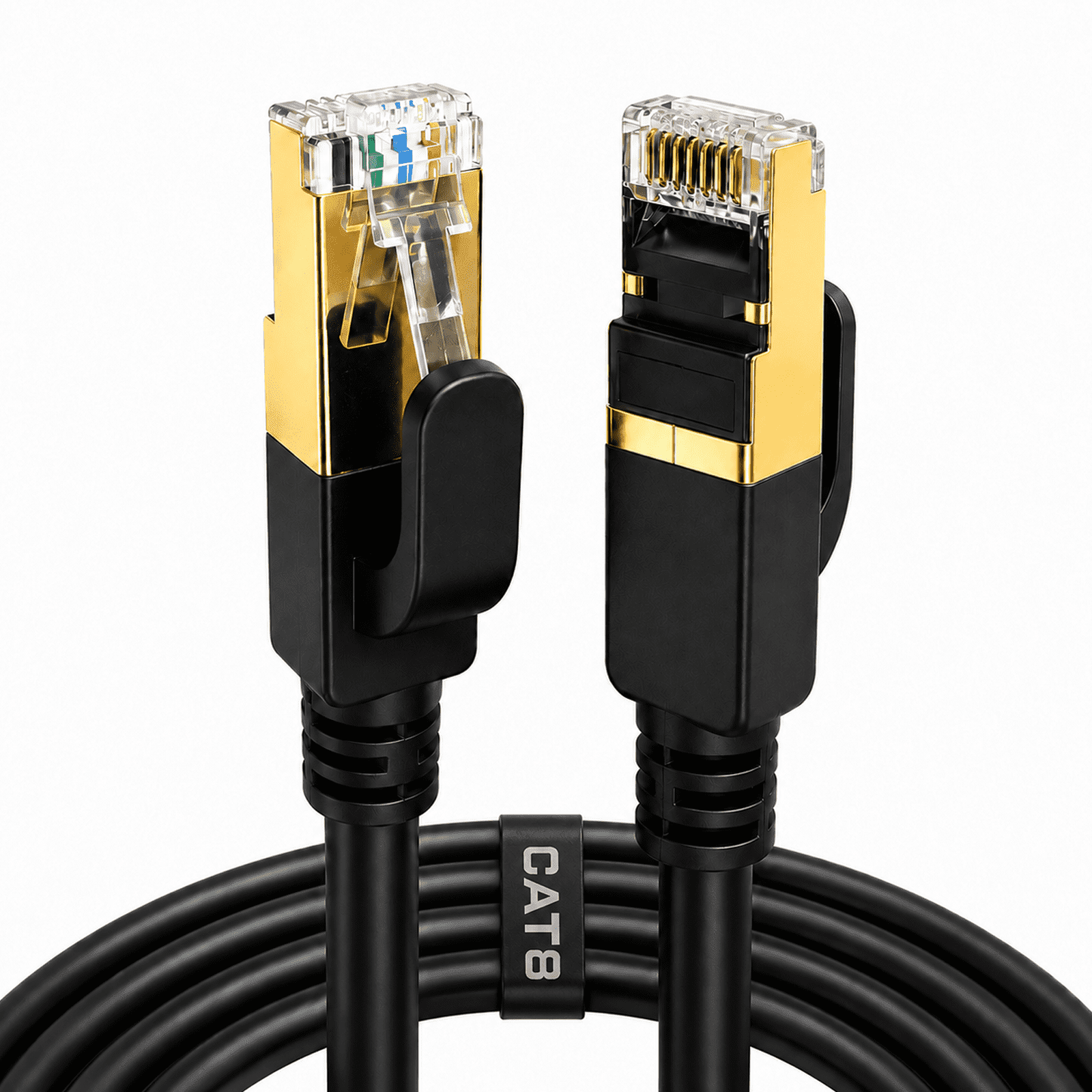 Cat 8 Ethernet Cable 10FT, High Speed 40Gbps 2000MHz S/FTP Shielded Network Patch Cord with Gold Plated RJ45 Connectors, UV Resistant PVC Jacket, for Gaming PC Router Modem PS5 Xbox Server
